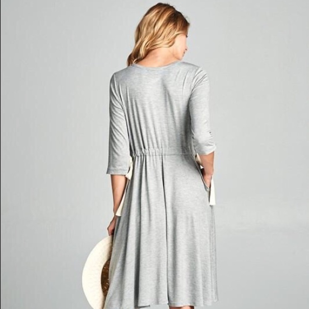 Comfy & Cute Side Tie Midi Dress - Picture 5 of 6